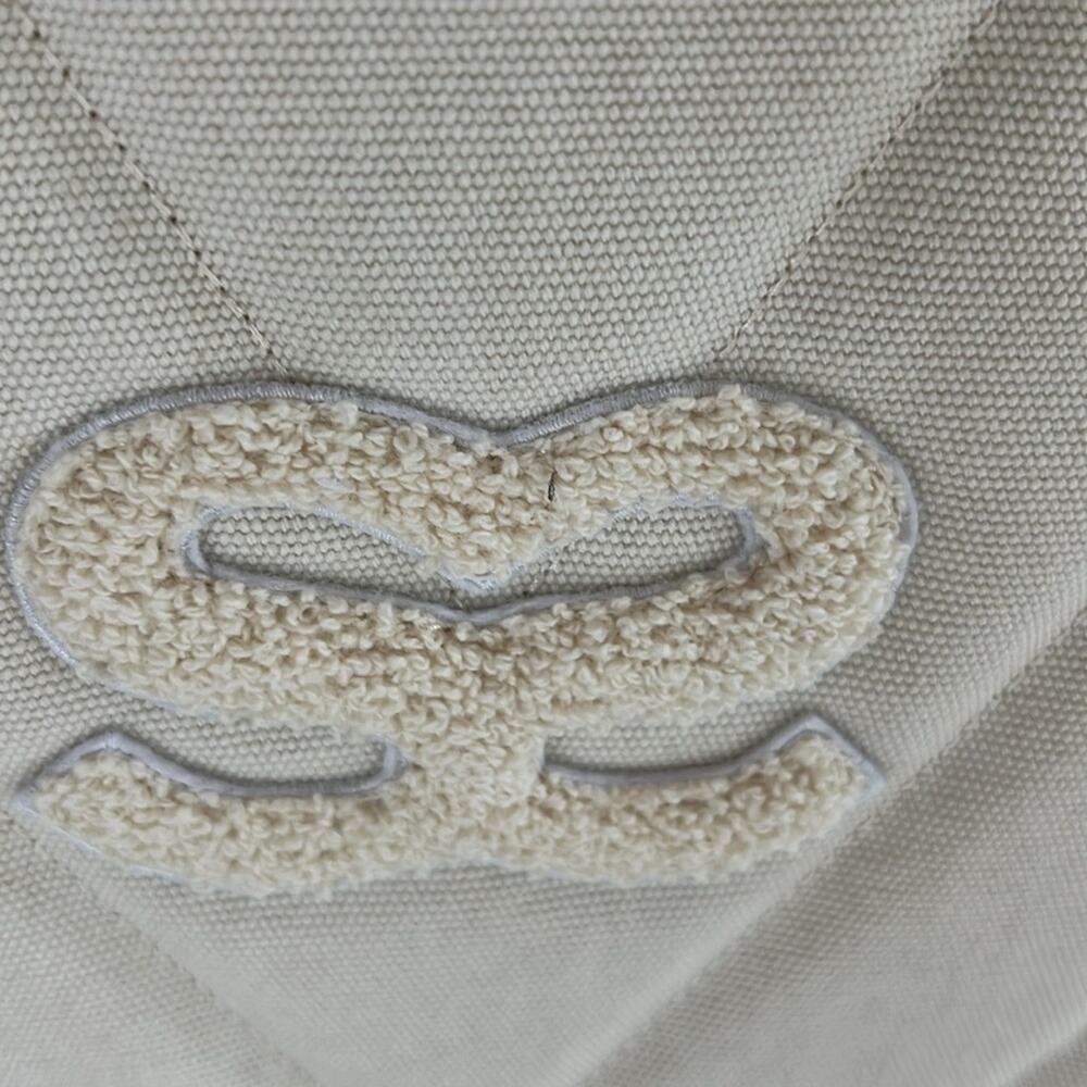 NWT $320 SANDRO Kabash quilted tote bag ecru / white - Picture 4 of 14